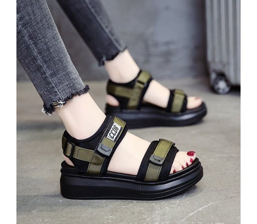 Sandals Heel Strap Platform Adhesive Wedge