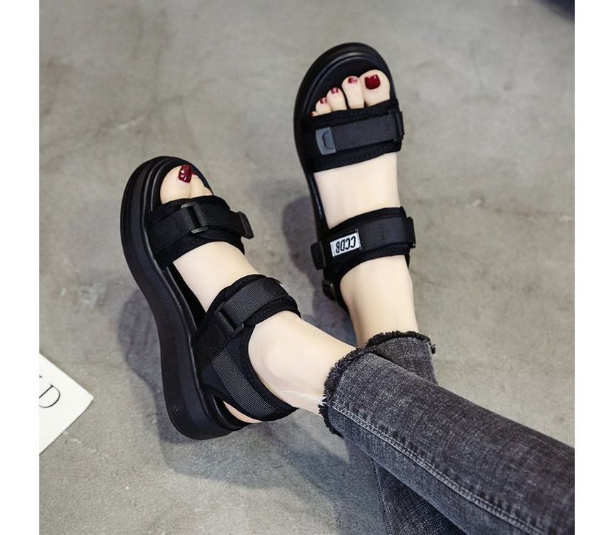 Sandals Heel Strap Platform Adhesive Wedge