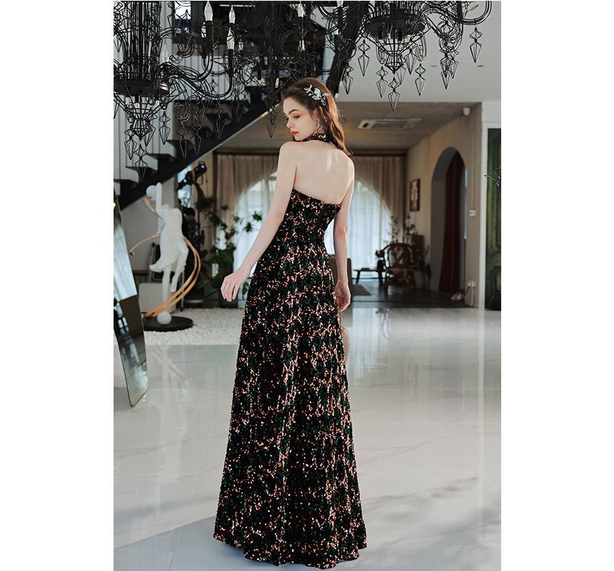 Evening Strapless Gown Sequin