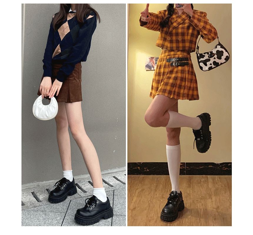 Lace-Up Shoes Platform