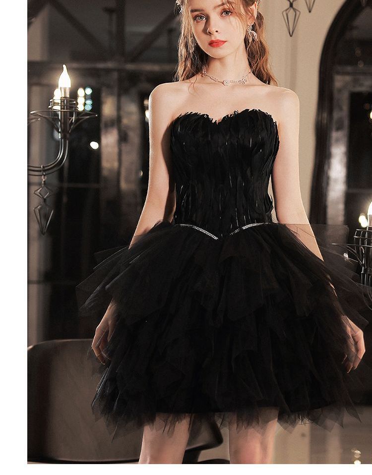 Strapless A-Line Mini Evening Dress