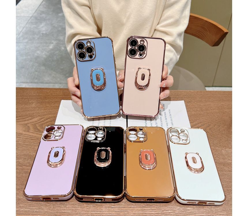 With Ring Holder Plain Case Phone