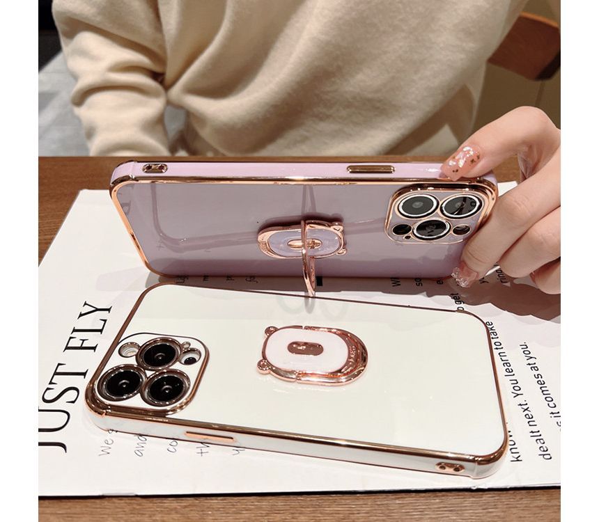 With Ring Holder Plain Case Phone