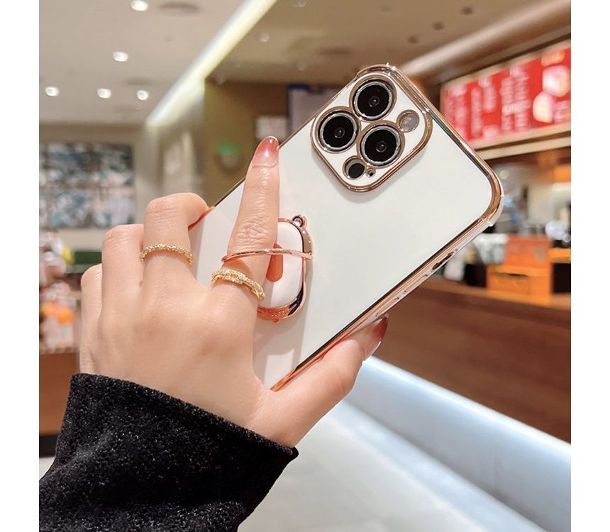With Ring Holder Plain Case Phone