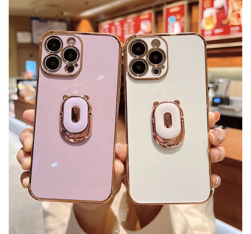 With Ring Holder Plain Case Phone