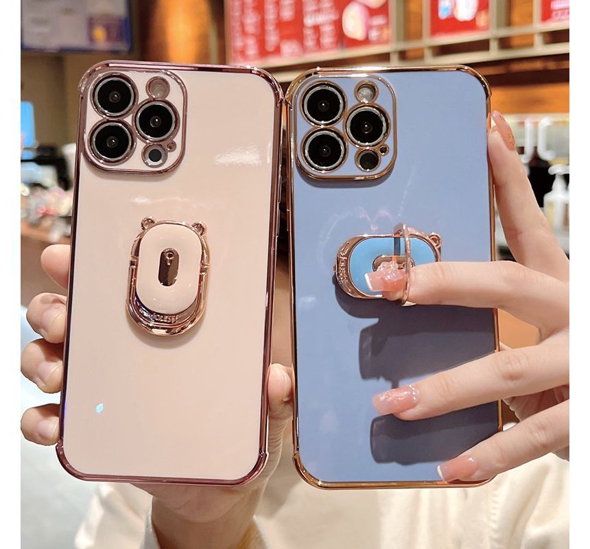 With Ring Holder Plain Case Phone