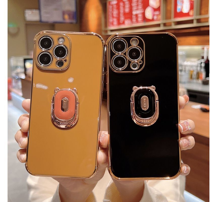 With Ring Holder Plain Case Phone