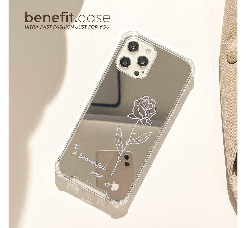 Case Phone Flower Mirrored