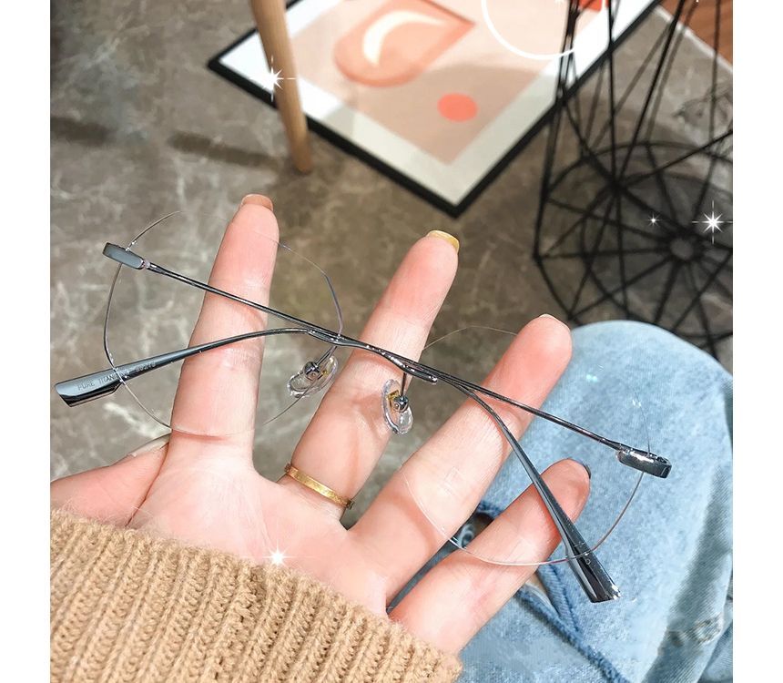 Blue Rimless Light Glasses Filtering