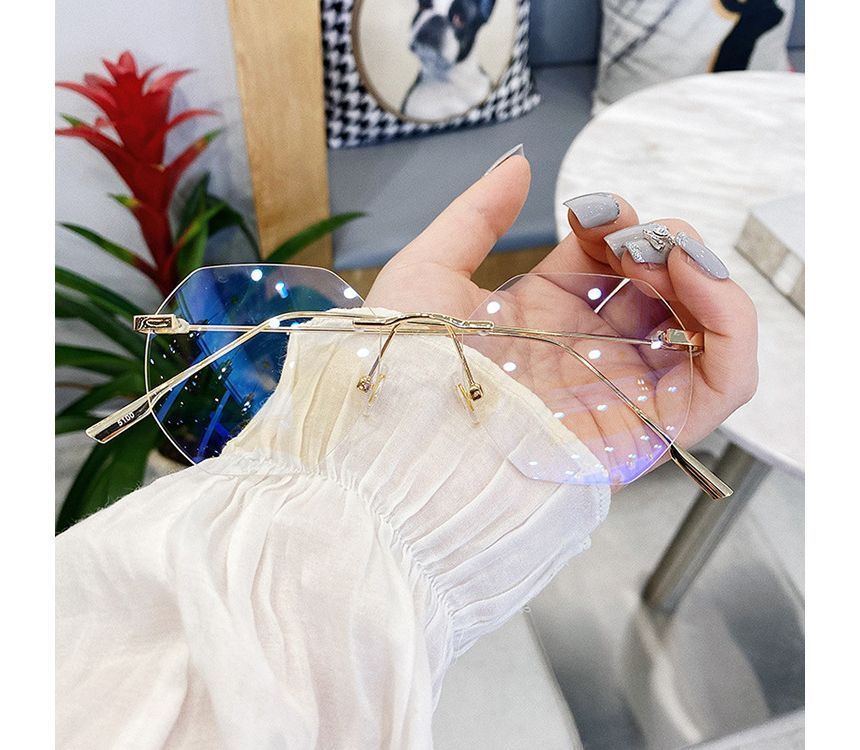 Blue Rimless Light Glasses Filtering