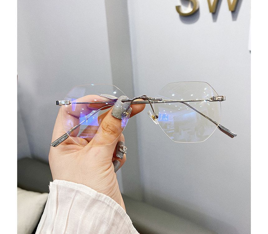 Blue Rimless Light Glasses Filtering