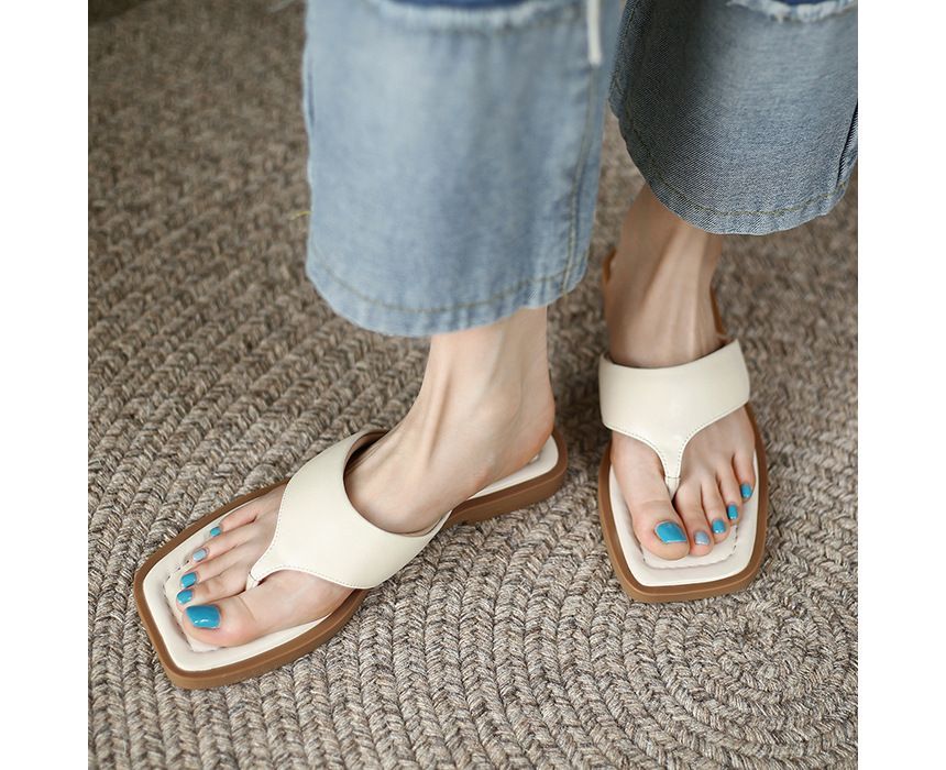 Square-Toe Flip-Flops