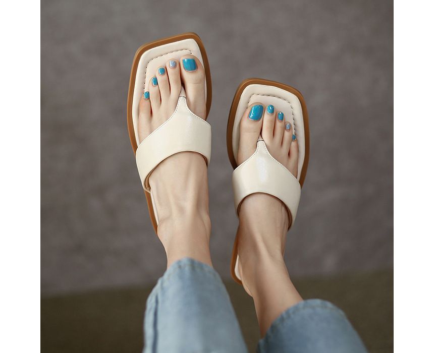 Square-Toe Flip-Flops