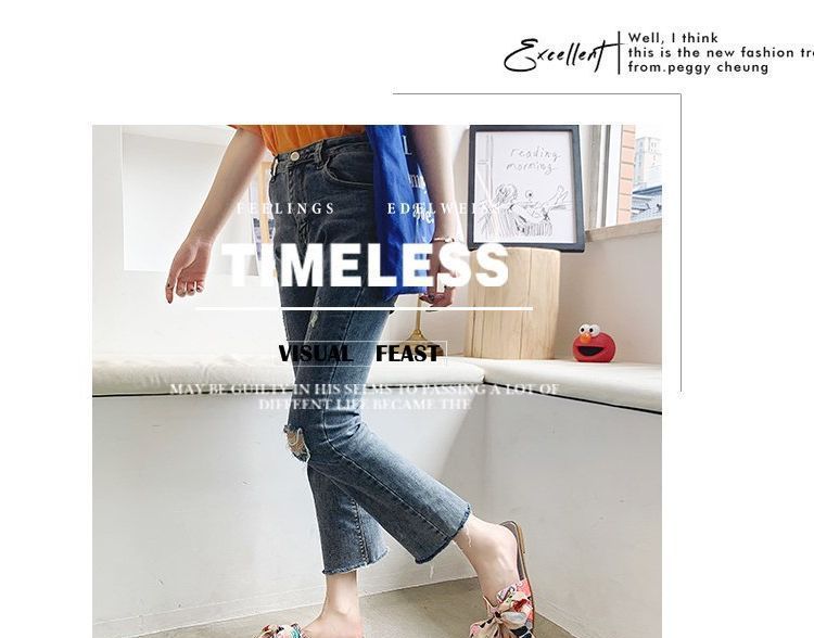 Flat Ribbon Slide Sandals