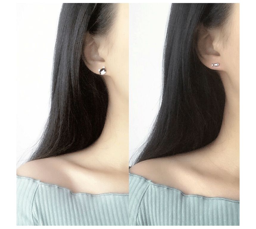 Earring Stud Fish Cat Asymmetrical