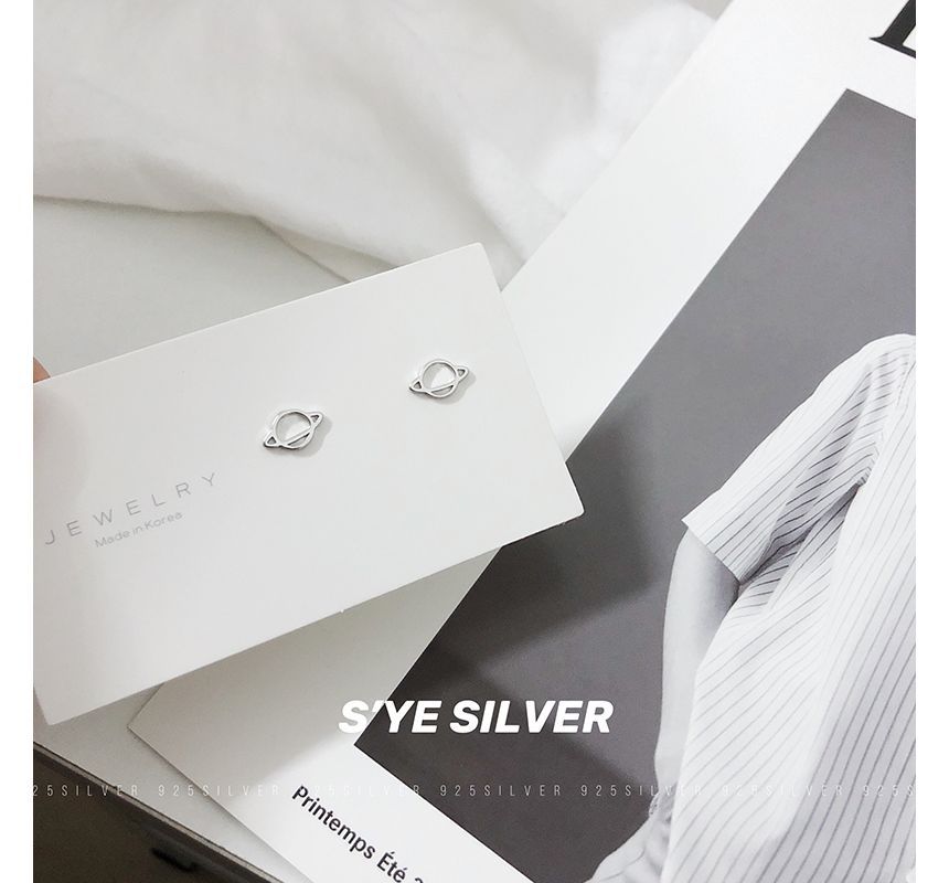 Earring Silver Sterling Stud Planet