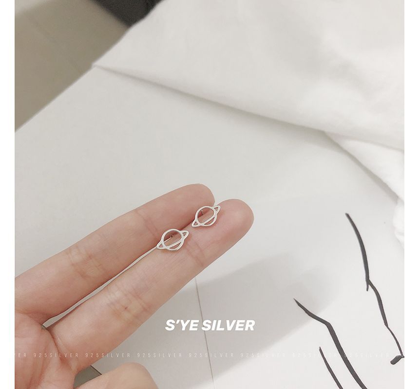 Earring Silver Sterling Stud Planet