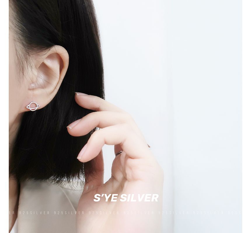 Earring Silver Sterling Stud Planet