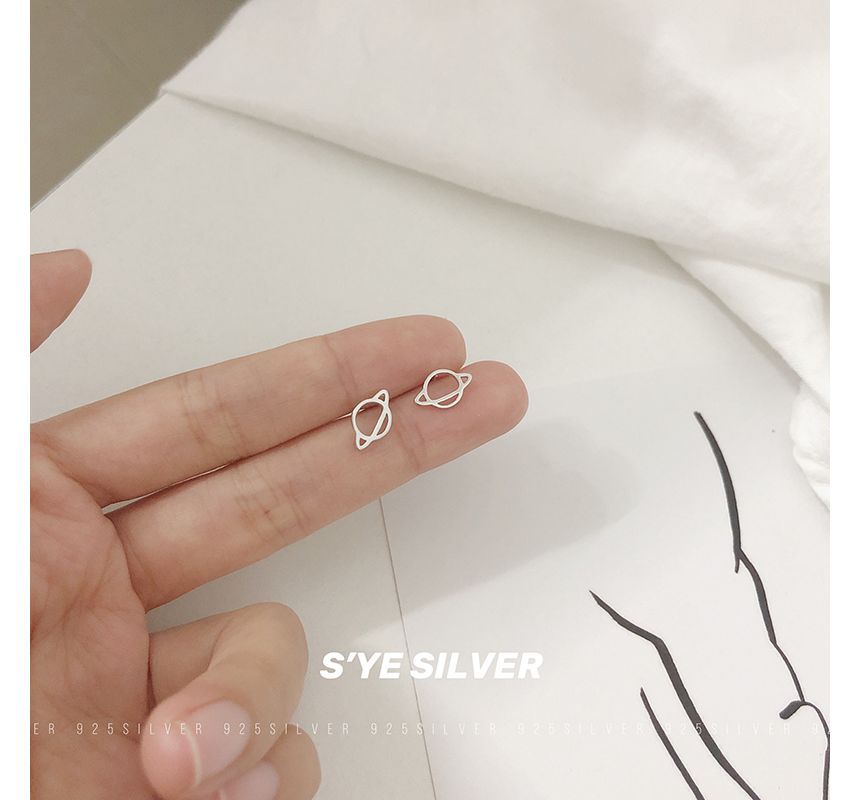 Earring Silver Sterling Stud Planet