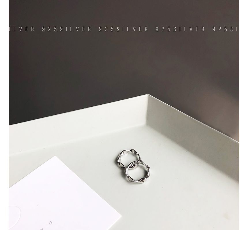 Earring Hoop Sterling Twisted Silver