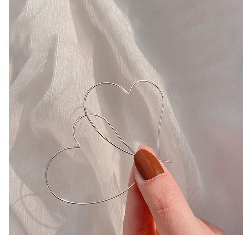 Hoop Sterling Silver Earring Heart