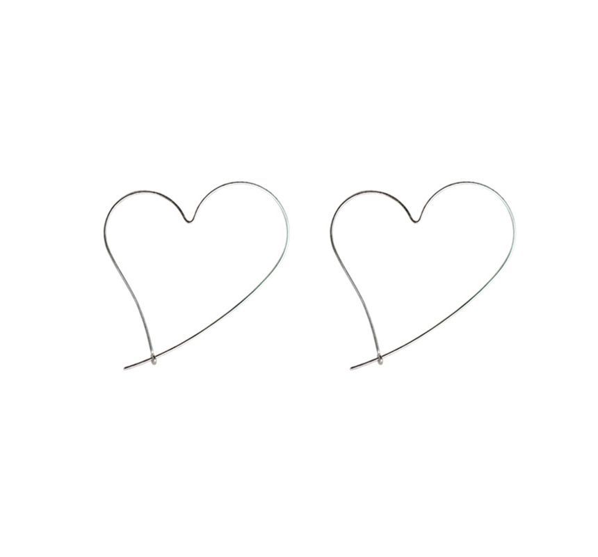 Hoop Sterling Silver Earring Heart