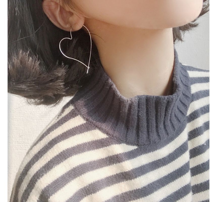 Hoop Sterling Silver Earring Heart