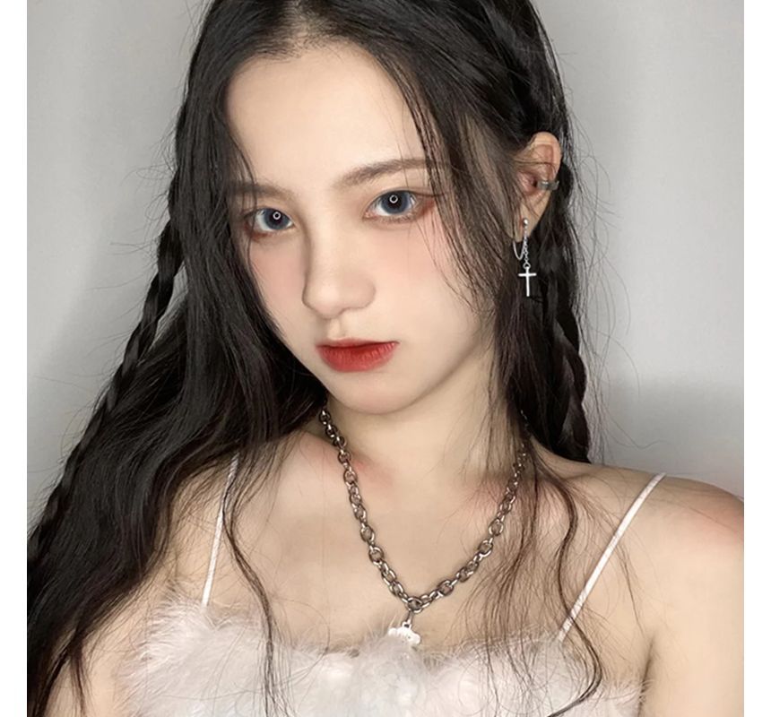 Drop Sterling Silver Earring Cross