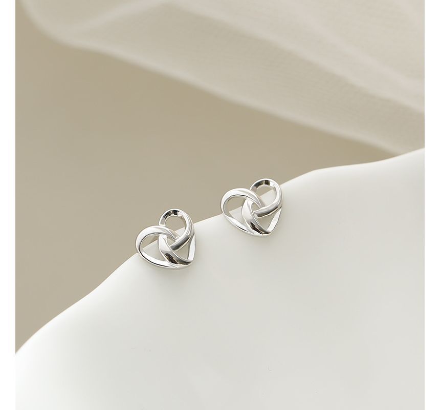 Silver Earring Sterling Heart Stud