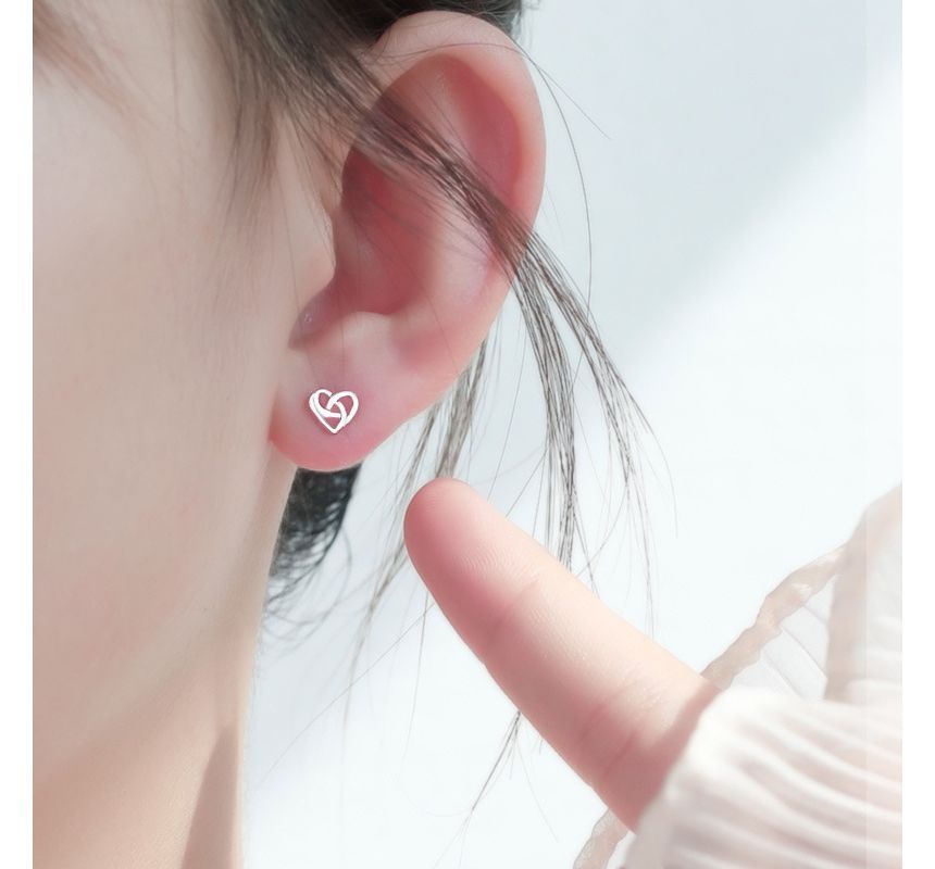 Silver Earring Sterling Heart Stud