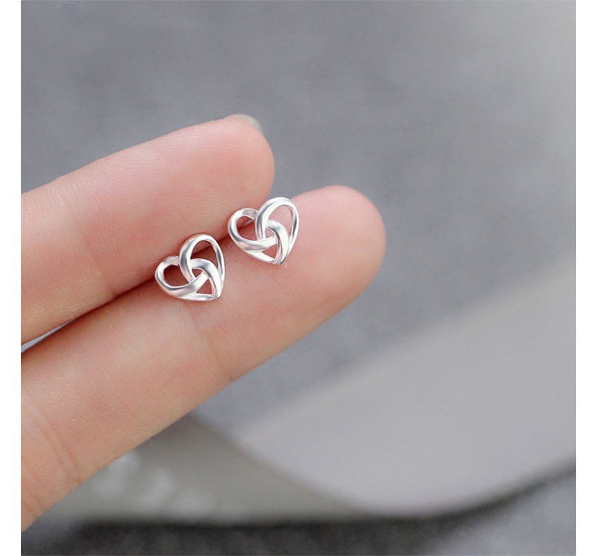 Silver Earring Sterling Heart Stud