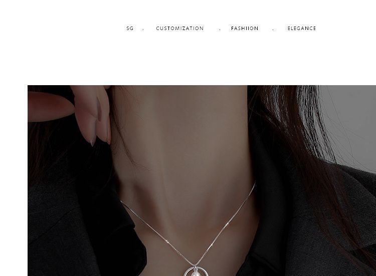 Faux Sterling Silver Necklace Pearl