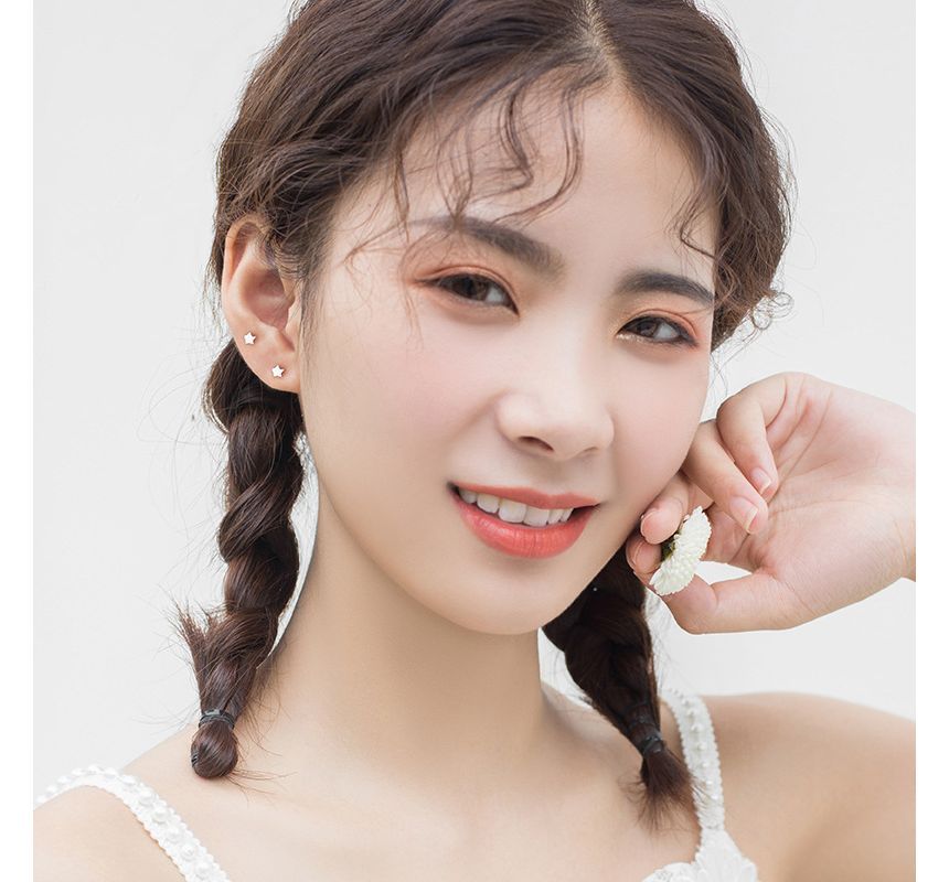 Silver Earring Star Sterling Stud