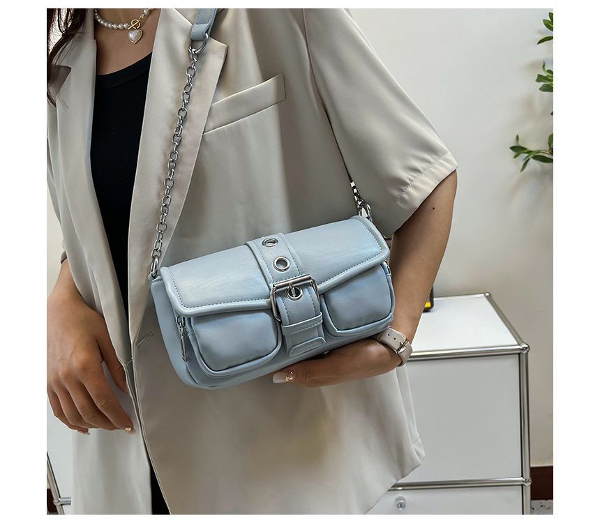 Buckled Shoulder Chain Strap Bag