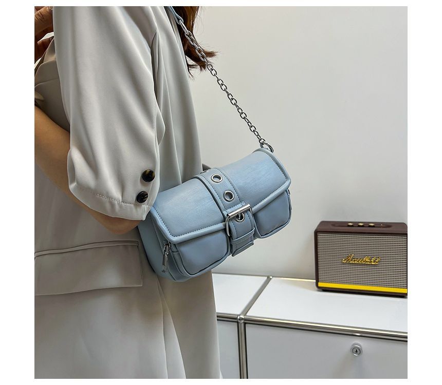 Buckled Shoulder Chain Strap Bag