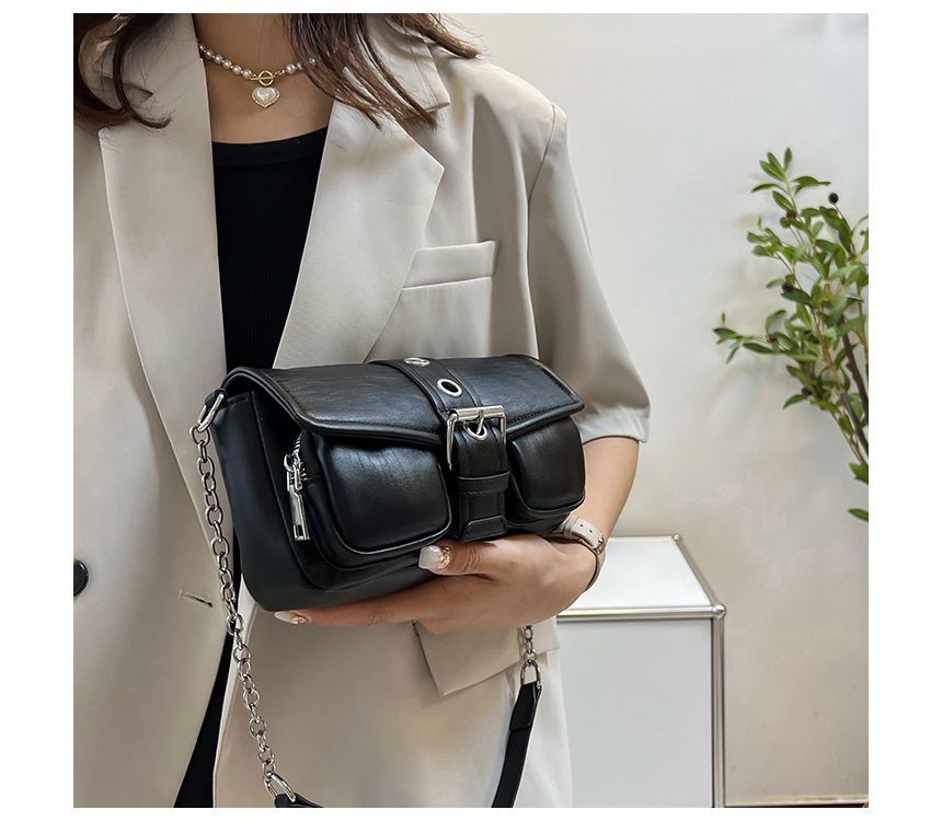 Buckled Shoulder Chain Strap Bag
