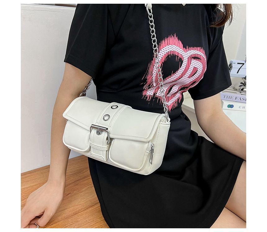 Buckled Shoulder Chain Strap Bag