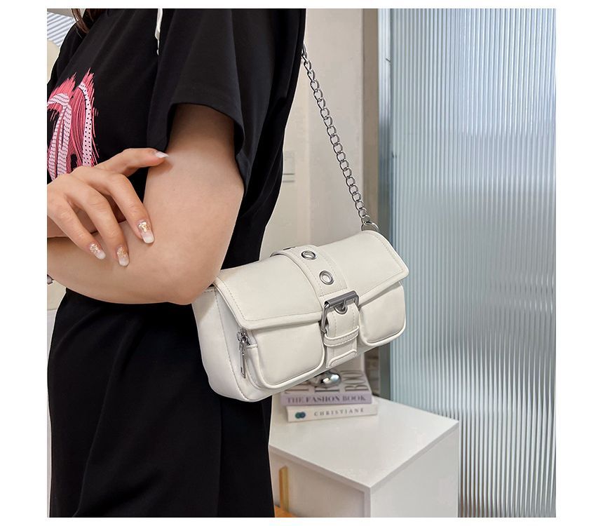 Buckled Shoulder Chain Strap Bag