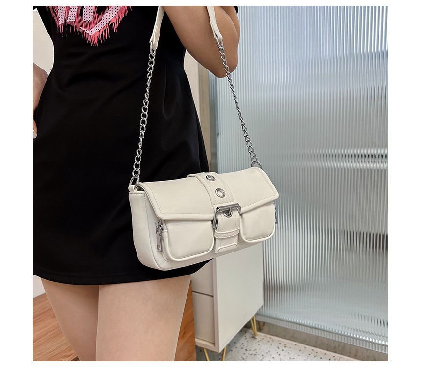 Buckled Shoulder Chain Strap Bag