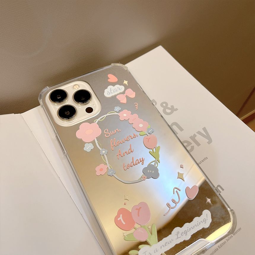 Case Flower Phone Mirrored