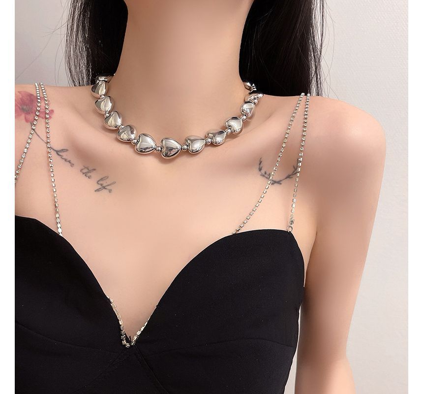 Heart Necklace Choker