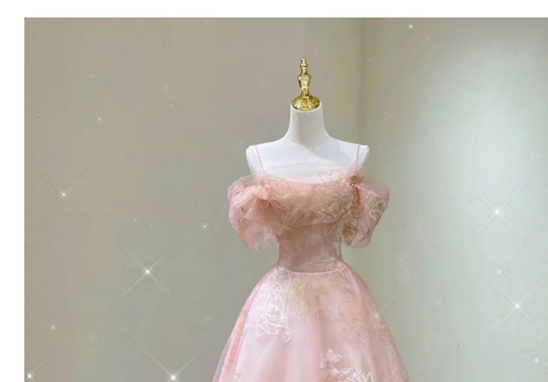 Evening Gown A-Line Floral Print Cold-Shoulder