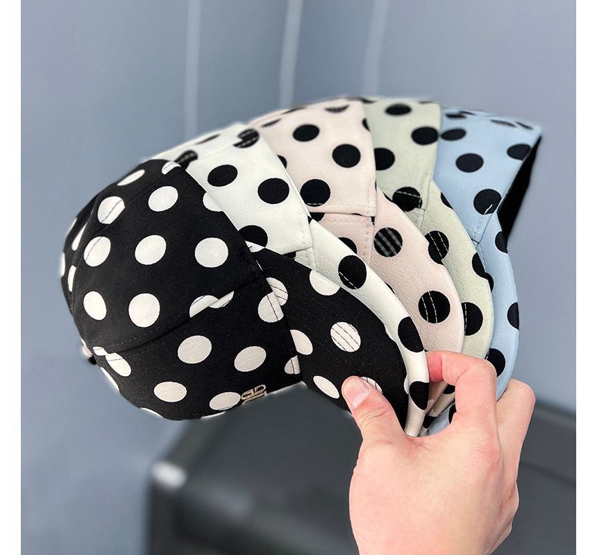 Lettering Polka Dot Embroidered Baseball Cap