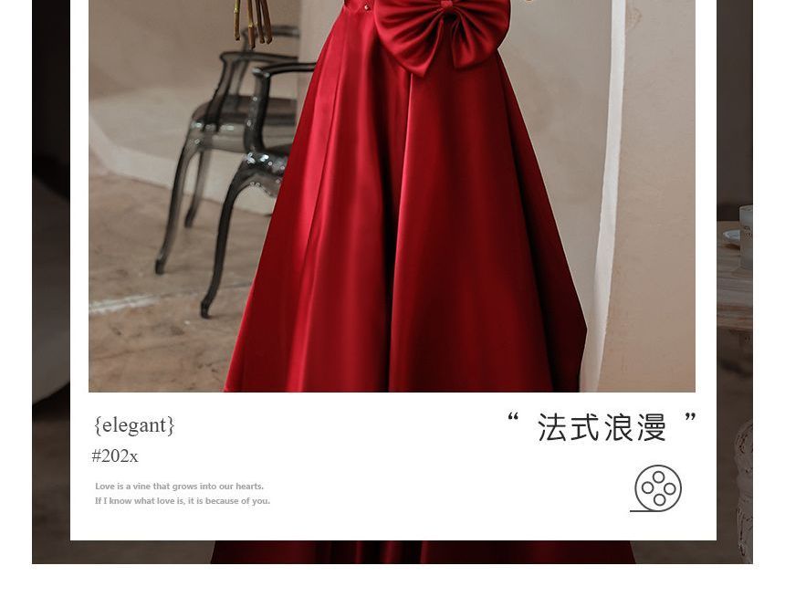 A-Line Puff-Sleeve (Various Designs) Bow Prom Embellished Dress