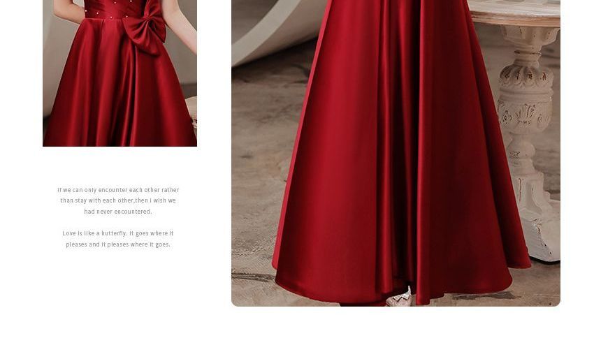 A-Line Puff-Sleeve (Various Designs) Bow Prom Embellished Dress