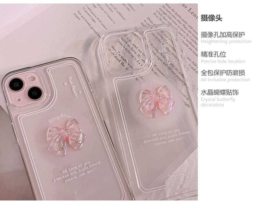 Phone Transparent Case Bow