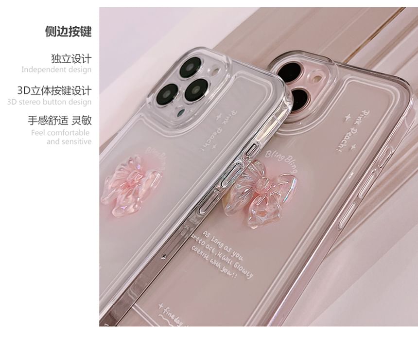 Phone Transparent Case Bow