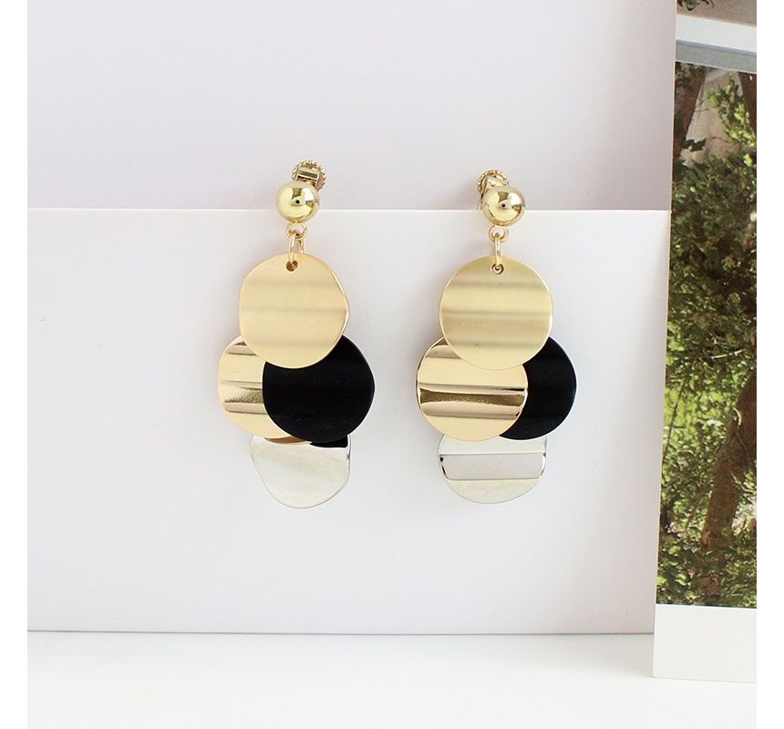 Alloy Disc Fringed Earring