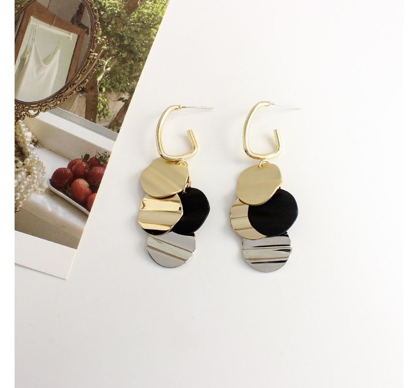 Alloy Disc Fringed Earring