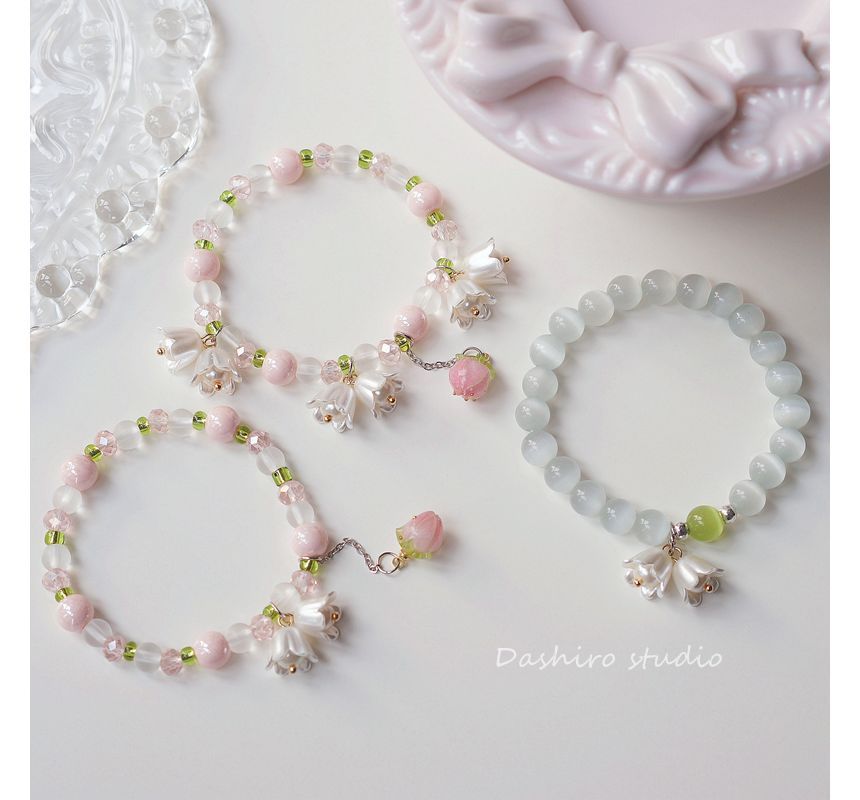 Resin Bead Flower Bracelet